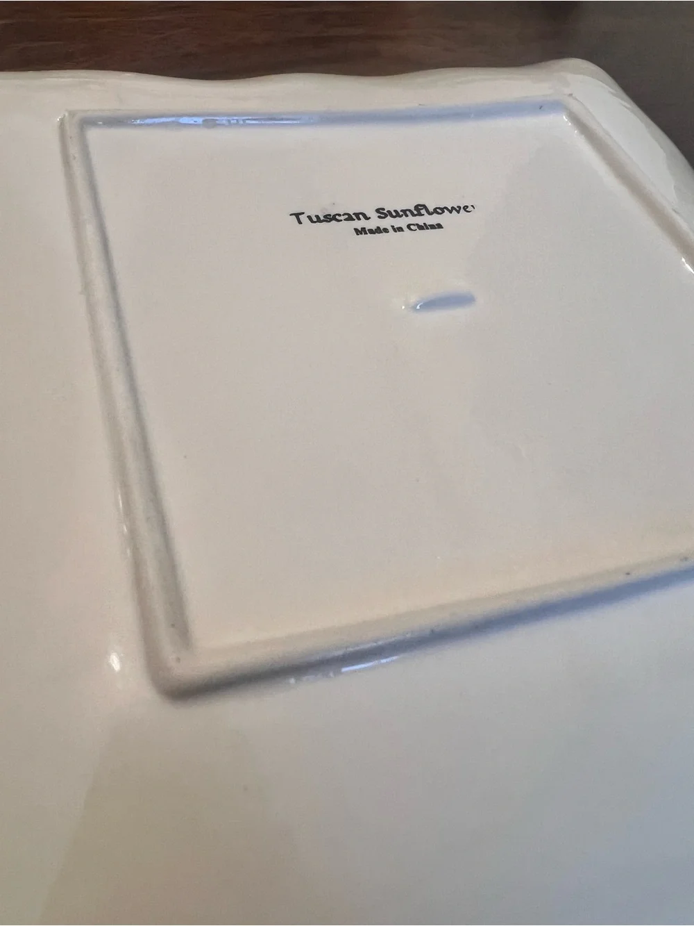 Tuscan Sunflower Dinner Plates Set of 2 10in Square Ceramic Floral Blue Yellow